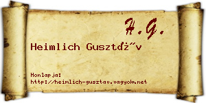 Heimlich Gusztáv névjegykártya